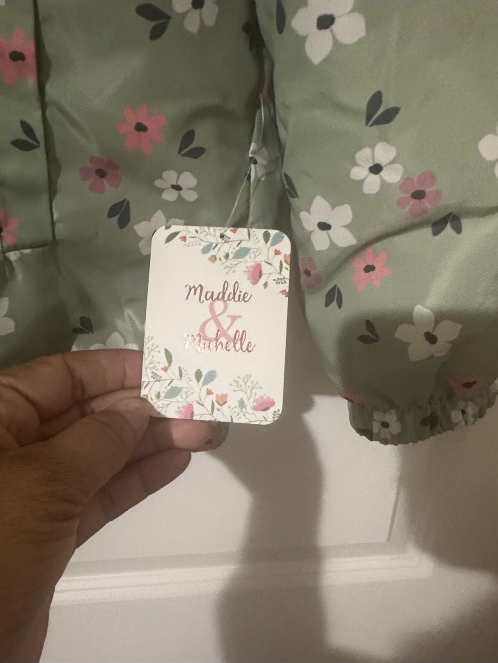 New- Back to school - Floral Hooded reversible Jacket - Green with Pink Lining - Picture 4 of 7